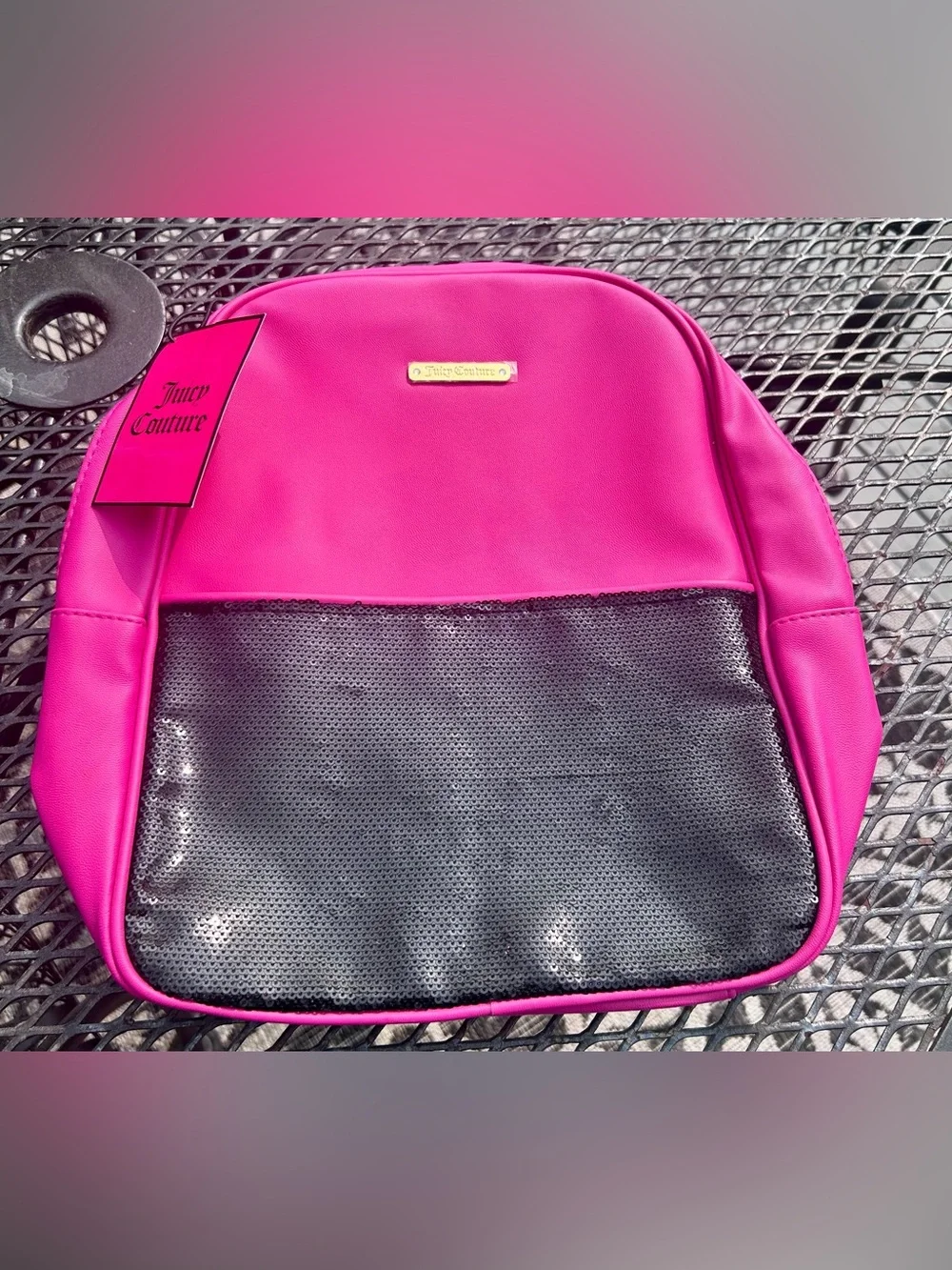 Juicy Couture Hot Pink and Black Sequin Backpack, NWT